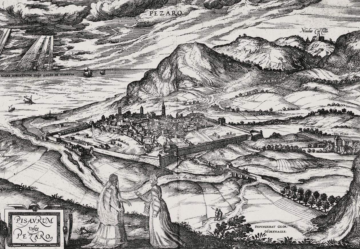 Pesaron kaupunki, kaiverrus Joris Hoefnagel (1542-1601) tekijältä Joris Hoefnagel