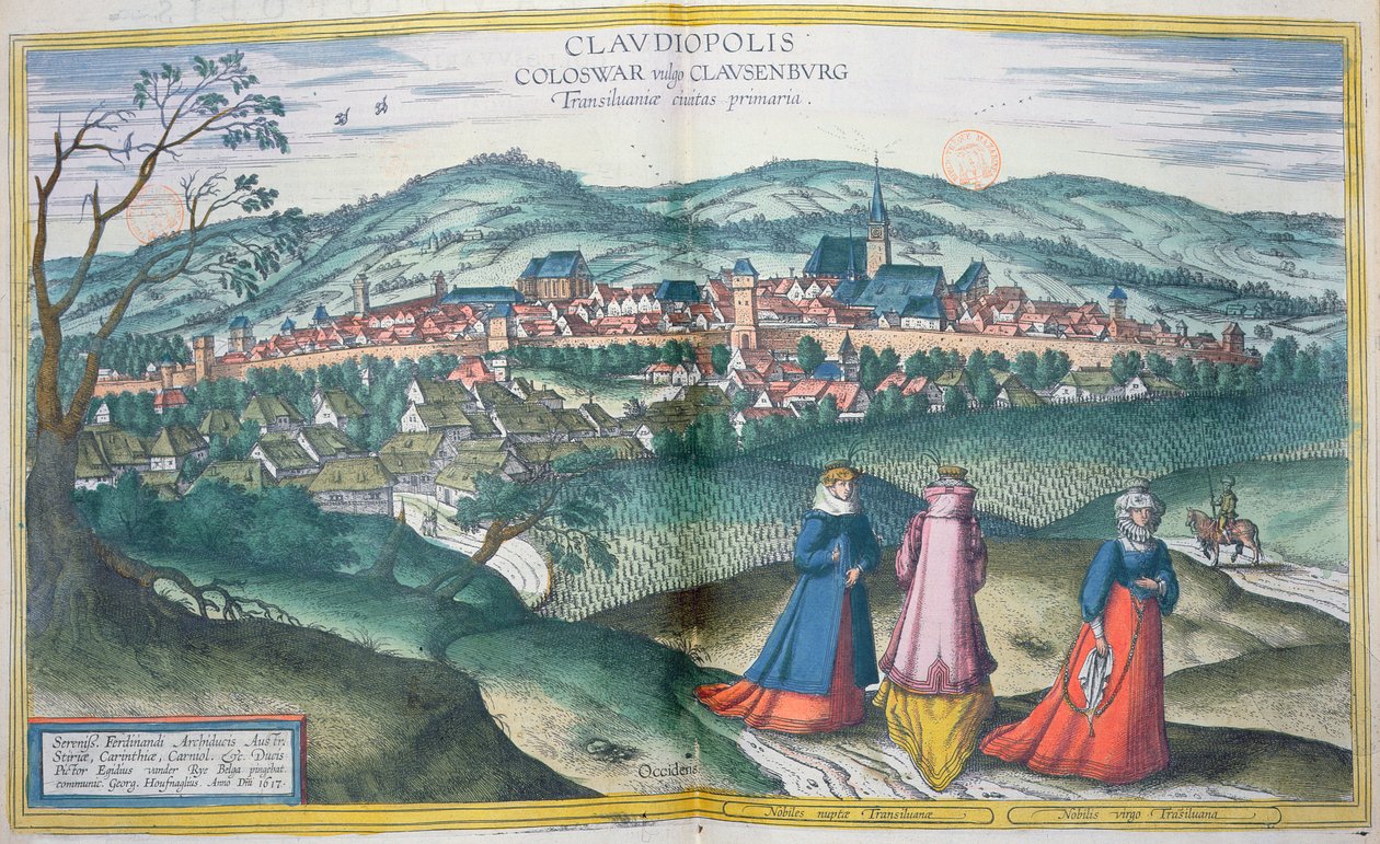 Claudiopoliksen kartta, Georg Braunin (1541-1622) ja Frans Hogenbergin (1535-90) teoksesta Civitates Orbis Terrarum Bryssel, 1574 tekijältä Joris Hoefnagel