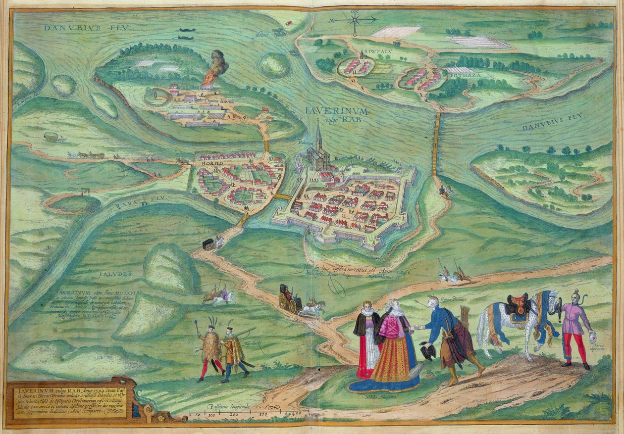 Raabin kartta, Georg Braunin (1541-1622) ja Frans Hogenbergin (1535-90) Civitates Orbis Terrarum -julkaisusta 1597 tekijältä Joris Hoefnagel