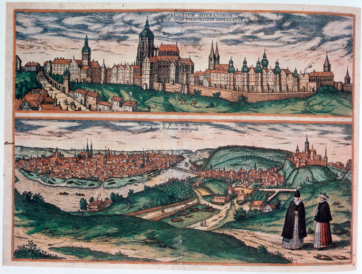 Näkymä Prahasta, c1572 tekijältä Joris Hoefnagel
