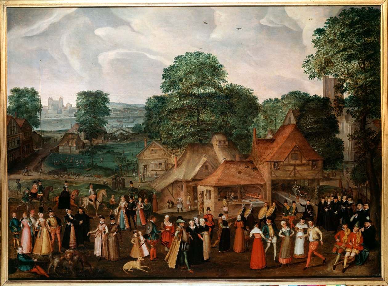 Häät Berdmondseyssa Georges Hoefnagelin maalaus (1542-1601) (ec.engl.) 1600 Yksityinen kokoelma tekijältä Joris Hoefnagel