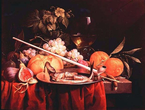 Still Life with Clay Pipe (öljy kankaalle) tekijältä Joris van Son