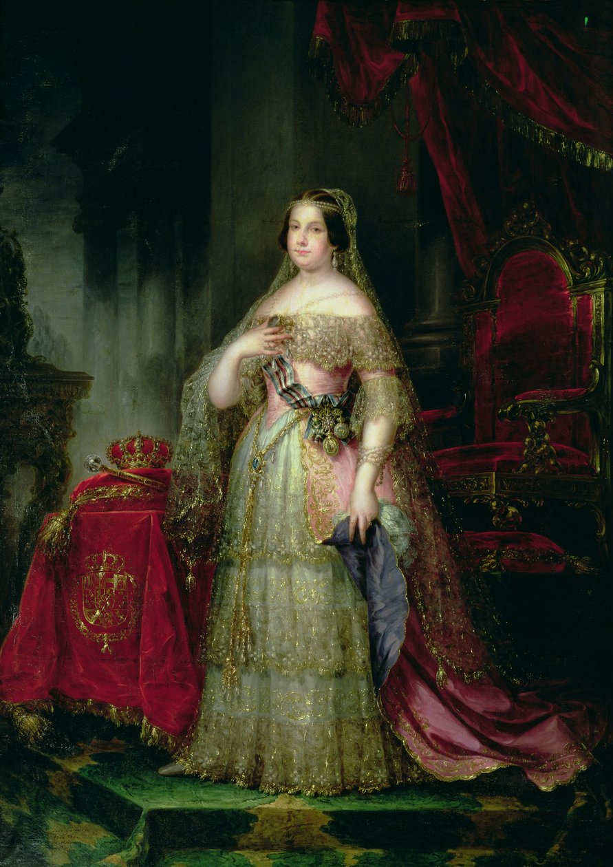 Espanjan kuningatar Isabella II (1830-1904). tekijältä José Gutiérrez de la Vega