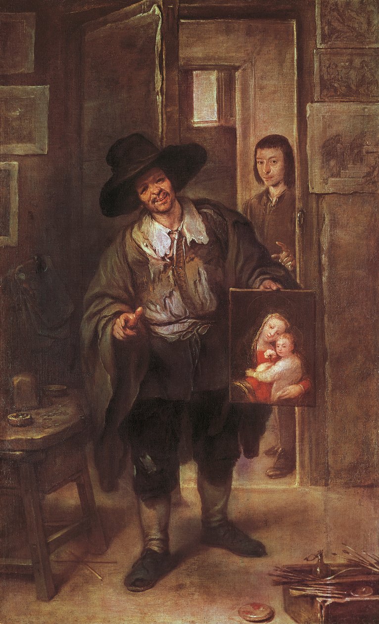 Studio Scene, vuoden 1670 jälkeen (öljy kankaalle) tekijältä José Antolínez