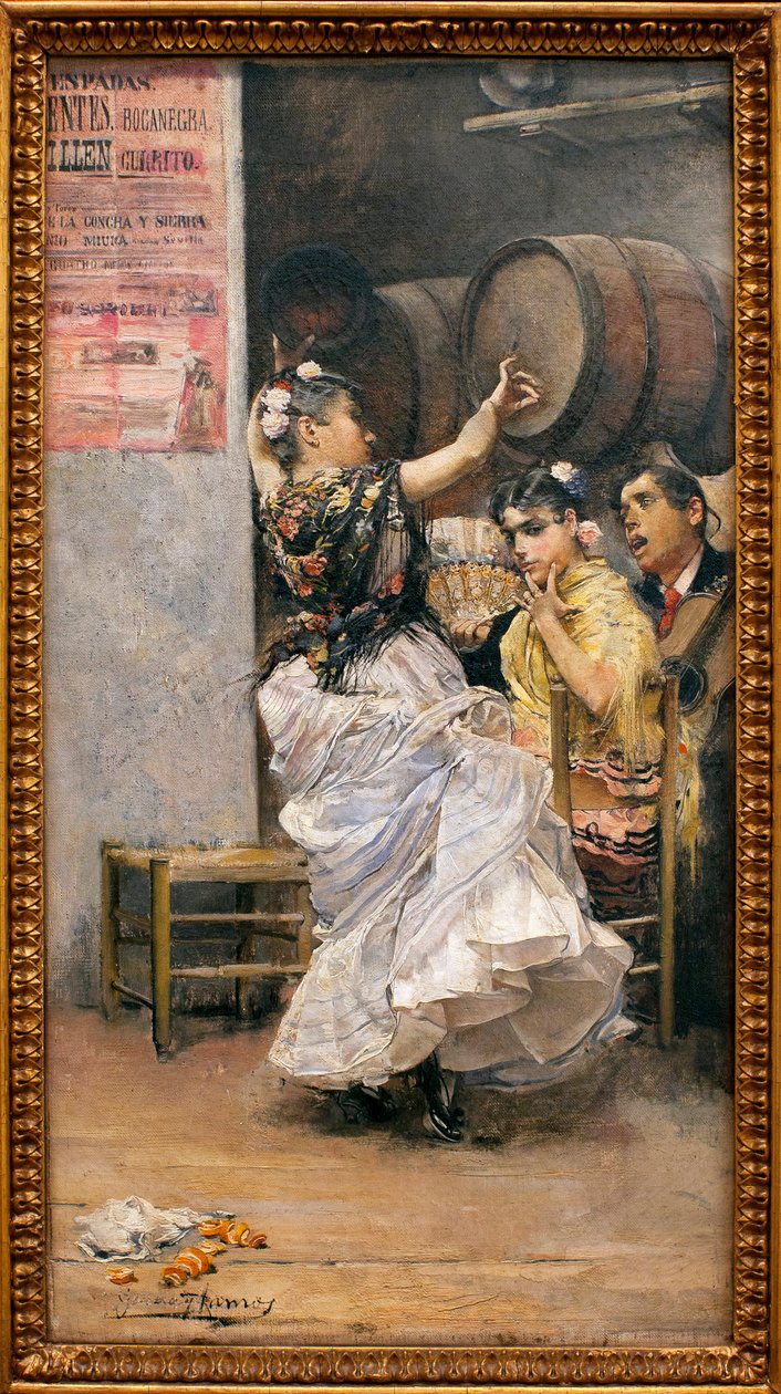 Dance Buleria (flamenco) – Jose Garcia Ramosin (1852-1912) maalaus, öljy kankaalle tekijältä José García Ramos