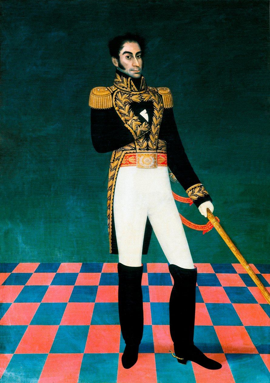 Venezuelalaisen poliitikon ja sotilaan Simon Bolivarin (1783-1830) muotokuva. Jose Gil de Castron (1785-1841) maalaus. 1800-luvulla. House of Freedom, Sucre, Bolivia. tekijältä José Gil de Castro