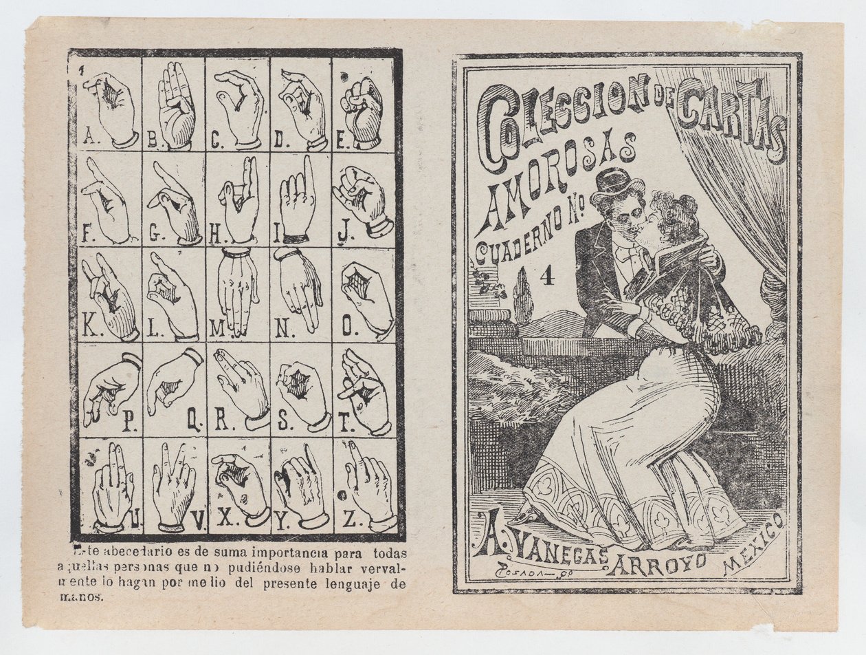 Kansi "Collection of Amorous Letters Notebook No. 4", pariskunta halaamassa ja suutelemassa..., n. 1900. tekijältä José Guadalupe Posada