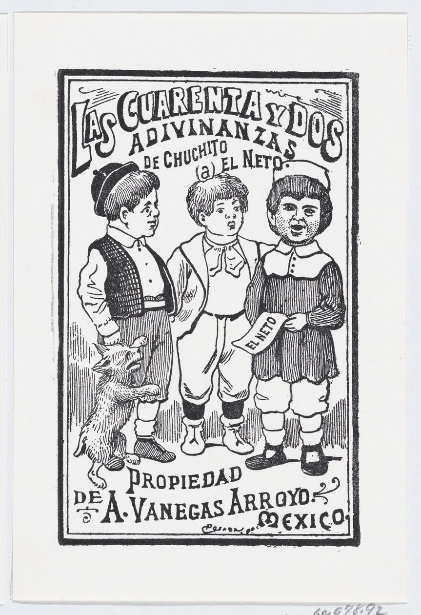 Neljäkymmentäkaksi arvausta, n. 1900-1910, n. 1900-1910. tekijältä José Guadalupe Posada