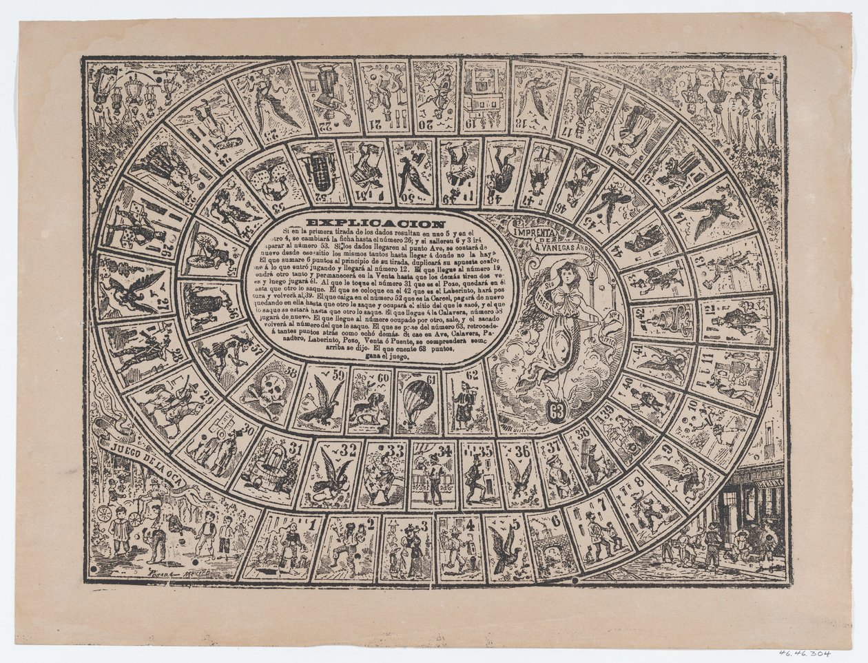 Game of the Goose, n. 1900-1910, n. 1900-1910. tekijältä José Guadalupe Posada