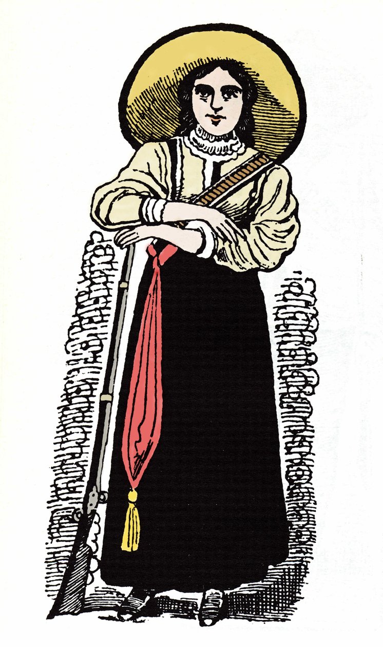 Meksikon vallankumous (1910-1920): Meksikon naissotilas. Ksylografia Jose Guadalupe Posada (1852-1913). tekijältä José Guadalupe Posada