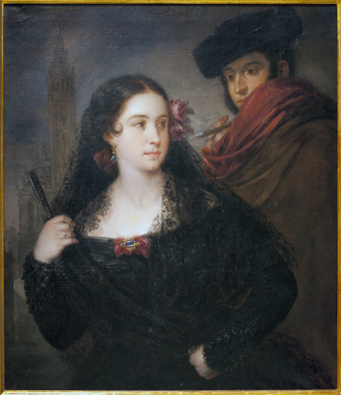 Pari mukavaa ihmistä. Jose Gutierrez de la Vegan (1791-1865) maalaus, öljy kankaalle, noin 1830. Kuvataidemuseo Sevillassa, Espanjassa. tekijältä José Gutiérrez de la Vega