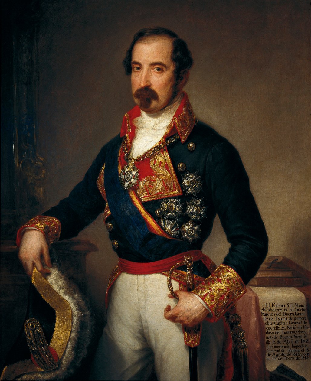 Dueron markiisin Manuel Gutierrez de la Comcha i Irigoyenin (1808-1874) muotokuva tekijältä José Gutiérrez de la Vega
