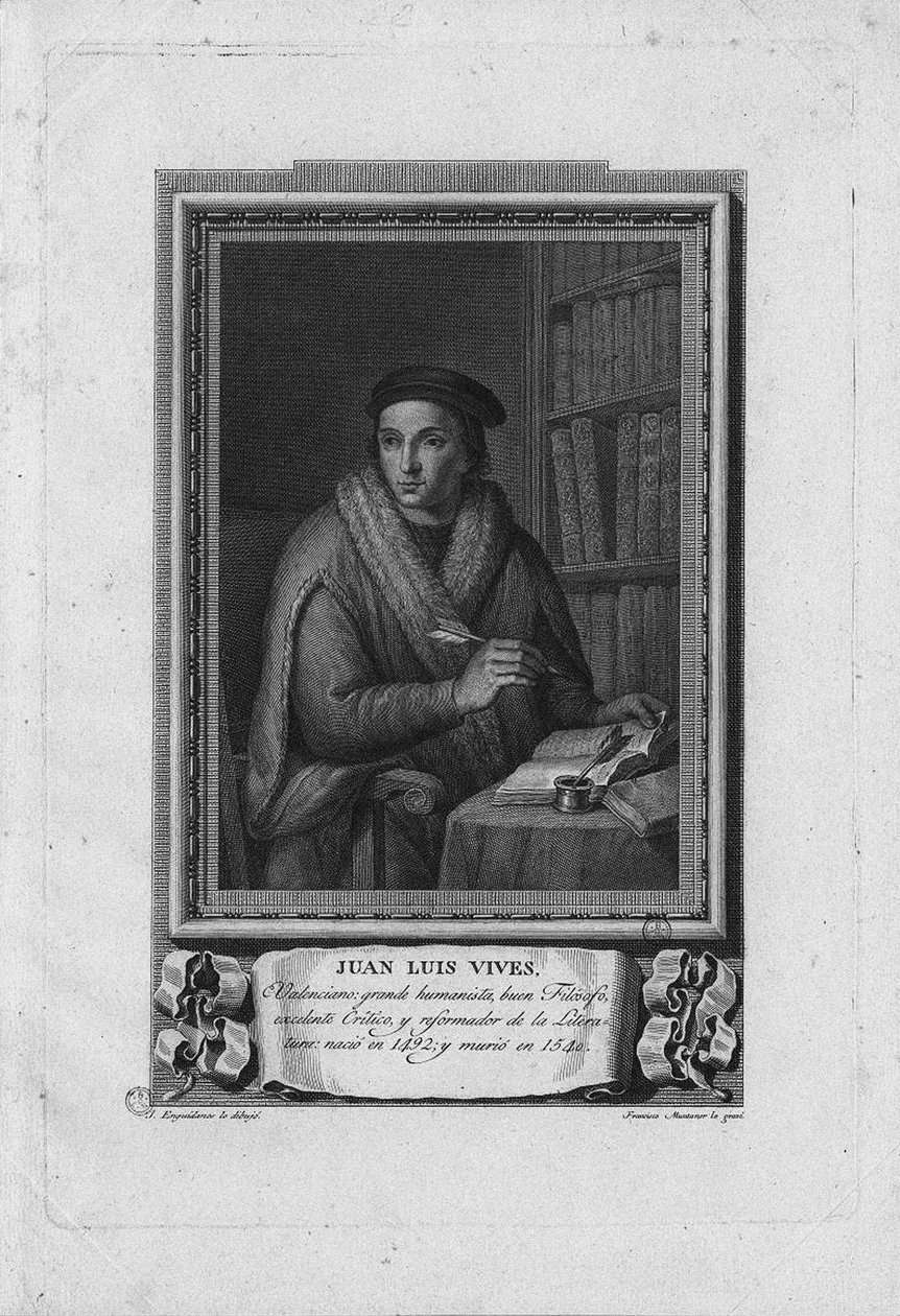 Juan Luis Vivesin muotokuva 1492-1540, 1791 tekijältä Jose Lopez Enguidanos