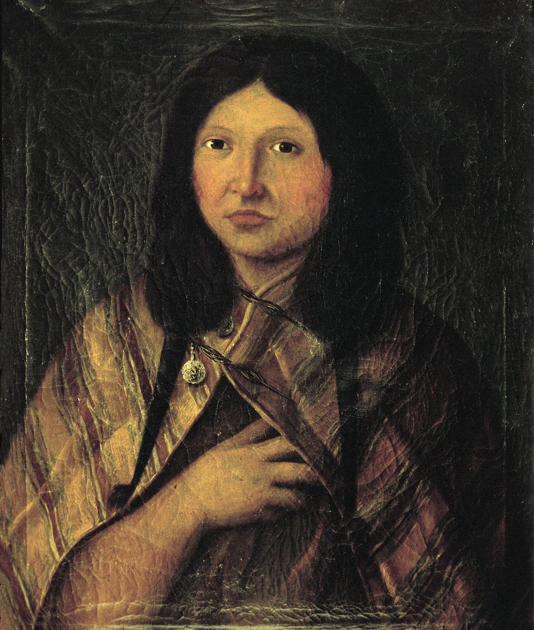 Patagoniasta kotoisin olevan intialaisen naisen muotokuva, Alessandro Malaspinan Etelä-Amerikan tutkimusmatkan aikana tehty piirros c. 1791 (piirustus) tekijältä José del Pozo