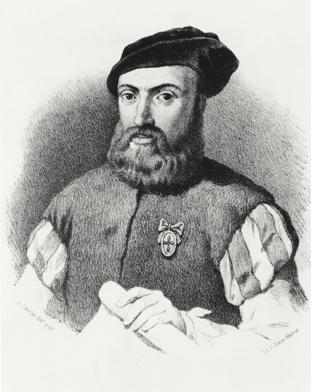 Ferdinand Magellan (n. 1480-1521) (litografia) tekijältä Jose Cebrian Garcia
