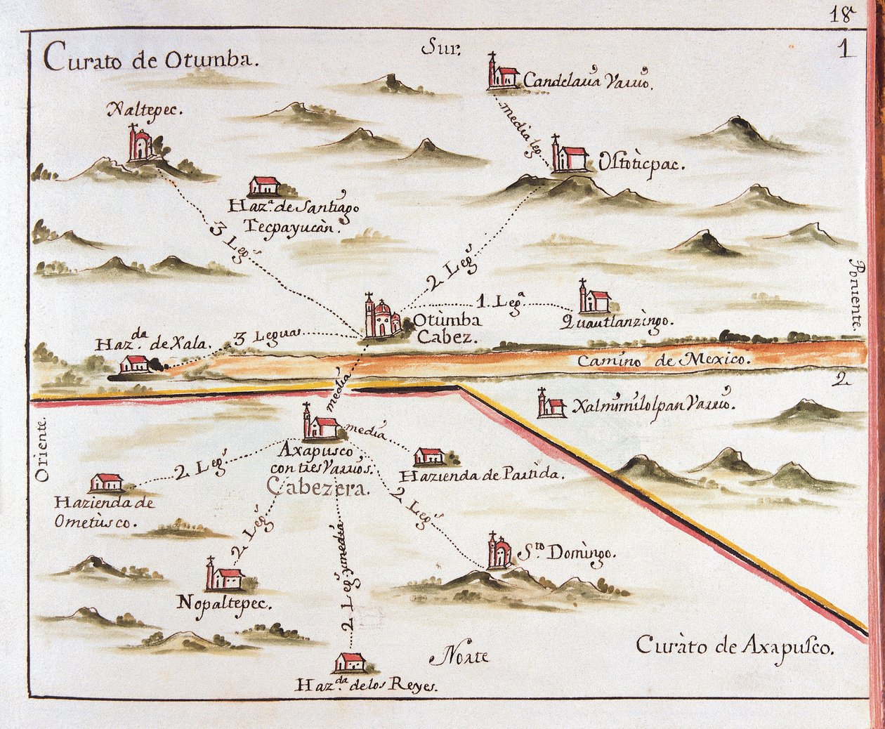 ALZATE, Jose Antonio (1737-1799). Tutkija ja kirjailija. Meksikon arkkihiippakunnan suunnitelma. Otumban (Otumba tai Ozumba) ja Axapulcon (Acapulco) seurakunta. 1767. Jose Antonio Alzaten kaiverrus. Kaiverrus. ESPANJA. CASTILE-LA-MANCHA. Toledo. Valtio P tekijältä Jose Antonio Alzate