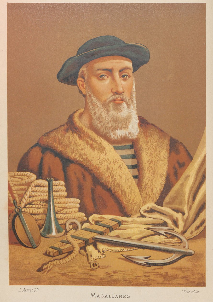 Ferdinand Magellanin muotokuva 1470-1521, 1879. tekijältä Jose Armet Portanell