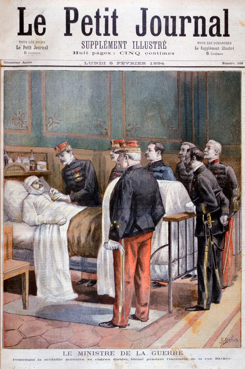 Ranskan sotaministeri antamassa sotilaallisen kunniamerkin, 1894 tekijältä Jose Belon