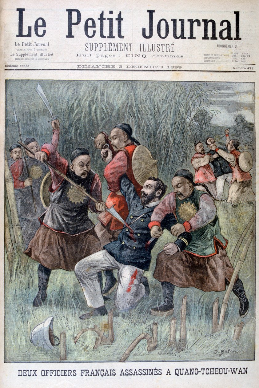 Quang-tcheou-wan murhasi kaksi ranskalaista upseeria, 1899 tekijältä Jose Belon