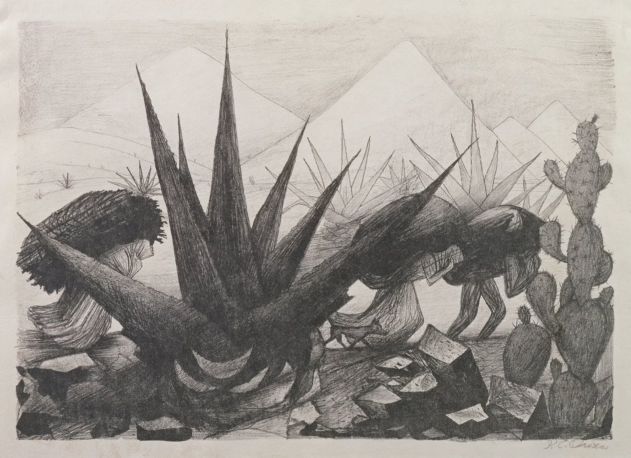 Intiaanit ja Magny-kasvit tekijältä José Clemente Orozco