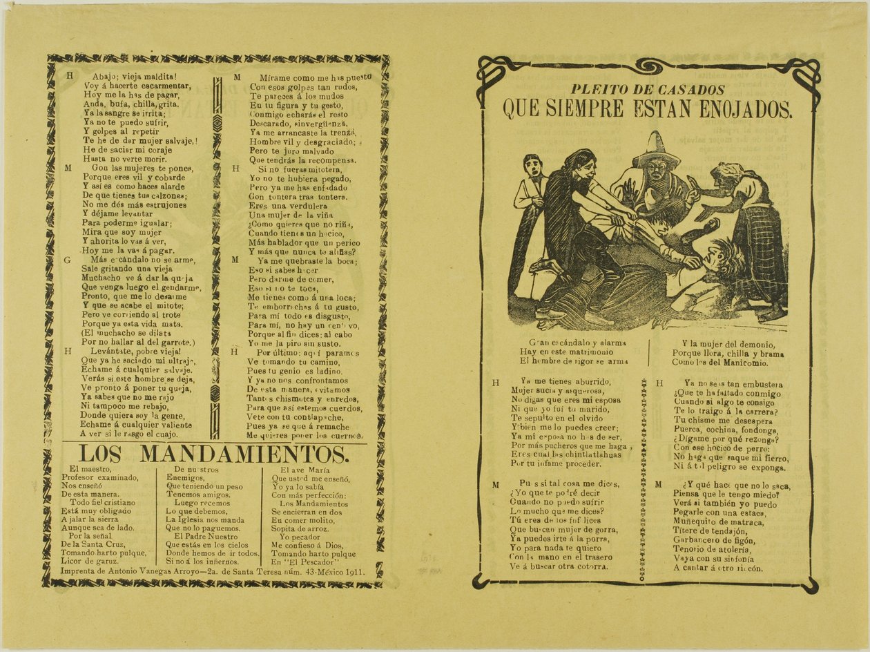 Streit der Ehepartner, die immer wütend sind tekijältä José Guadalupe Posada