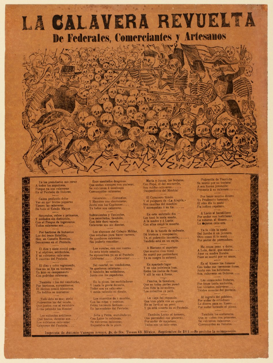 Der rebellische Calavera der Bundesarmee, Kaufleute und Handwerker tekijältä José Guadalupe Posada