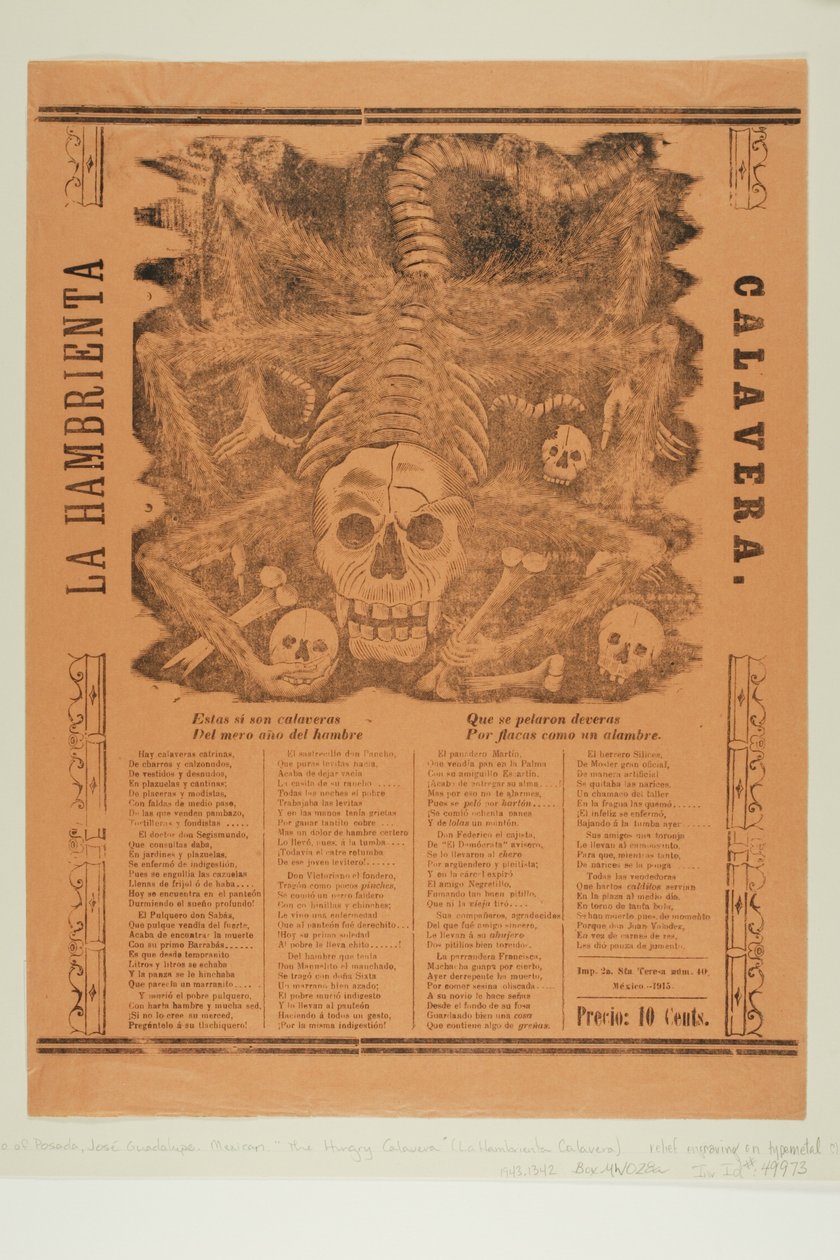 Die verhungernde Calavera tekijältä José Guadalupe Posada