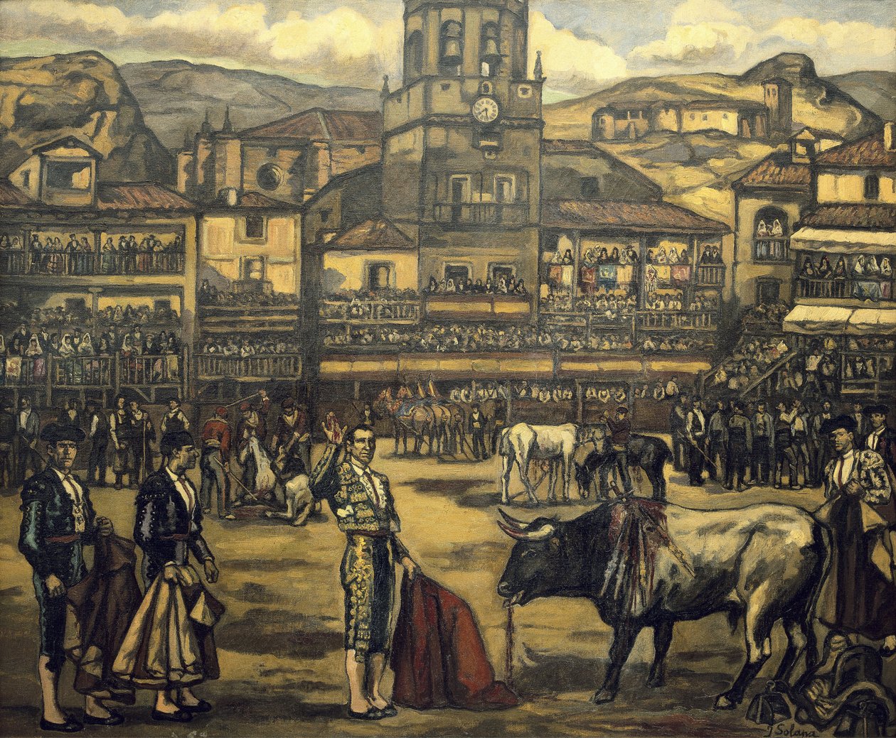 GUTIERREZ SOLANA, Jose (1886-1945). Härkätaistelu Rondassa (Capea en Ronda). tekijältä Jose Gutierrez Solana