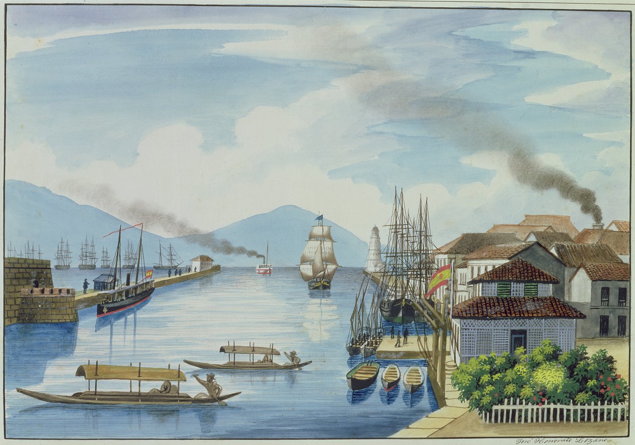 Mouth of the Passig River, "The Flebus Album of Views In and Around Manila", n. 1845 tekijältä Jose Honorato Lozano