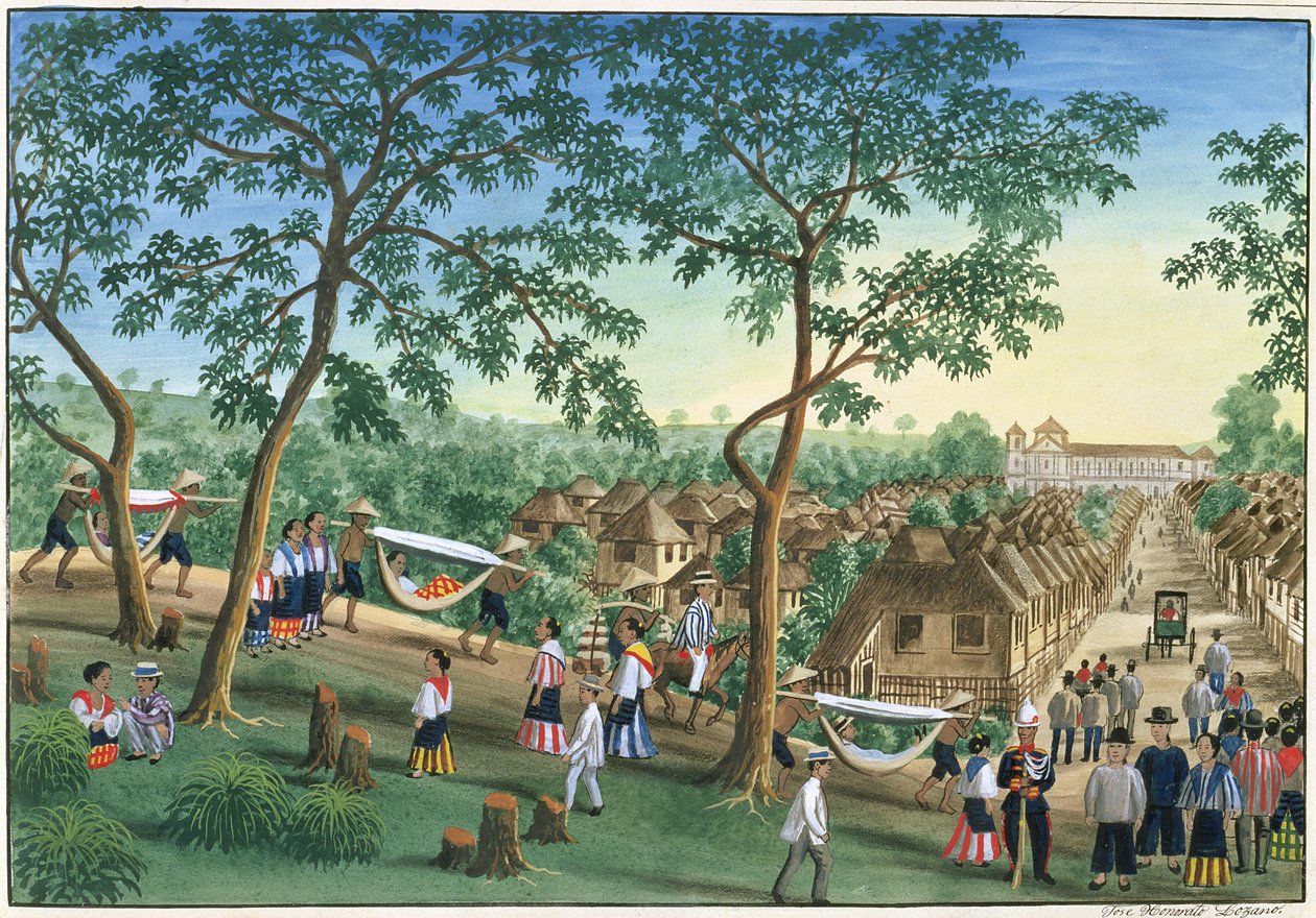 Retki Antipolo Fiestalle, elokuvasta "The Febus Album of Views In and Around Manila", n. 1845 tekijältä Jose Honorato Lozano