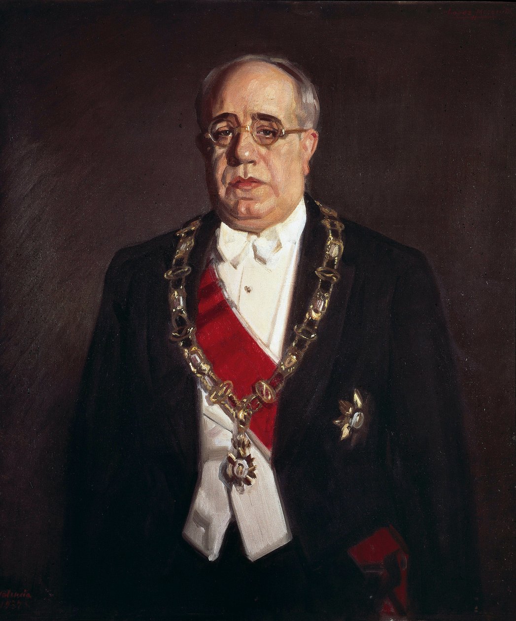 Espanjalaisen poliitikon Manuel Azanan (1880-1940) muotokuva. tekijältä Jose Maria Lopez Mezquita