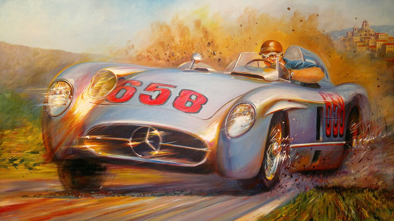 Mille Migliassa Juan Manuel Fangio, Mercedes Benz 300 SL tekijältä Jose Maria Villafuerte