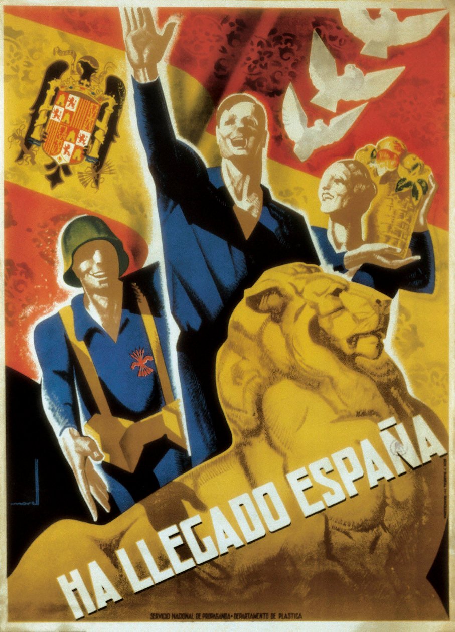 Espanjan sisällissota (1936-1939): Espanja on saapunut, n. 1936-39 (juliste) tekijältä Jose Morell