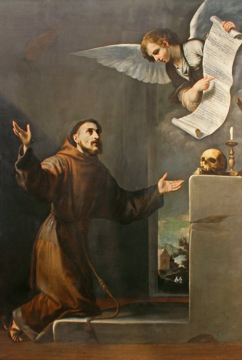 Pyhä Franciscus saa Stigmatat, 1600-luvun ensimmäinen kolmannes. tekijältä Jusepe de Ribera