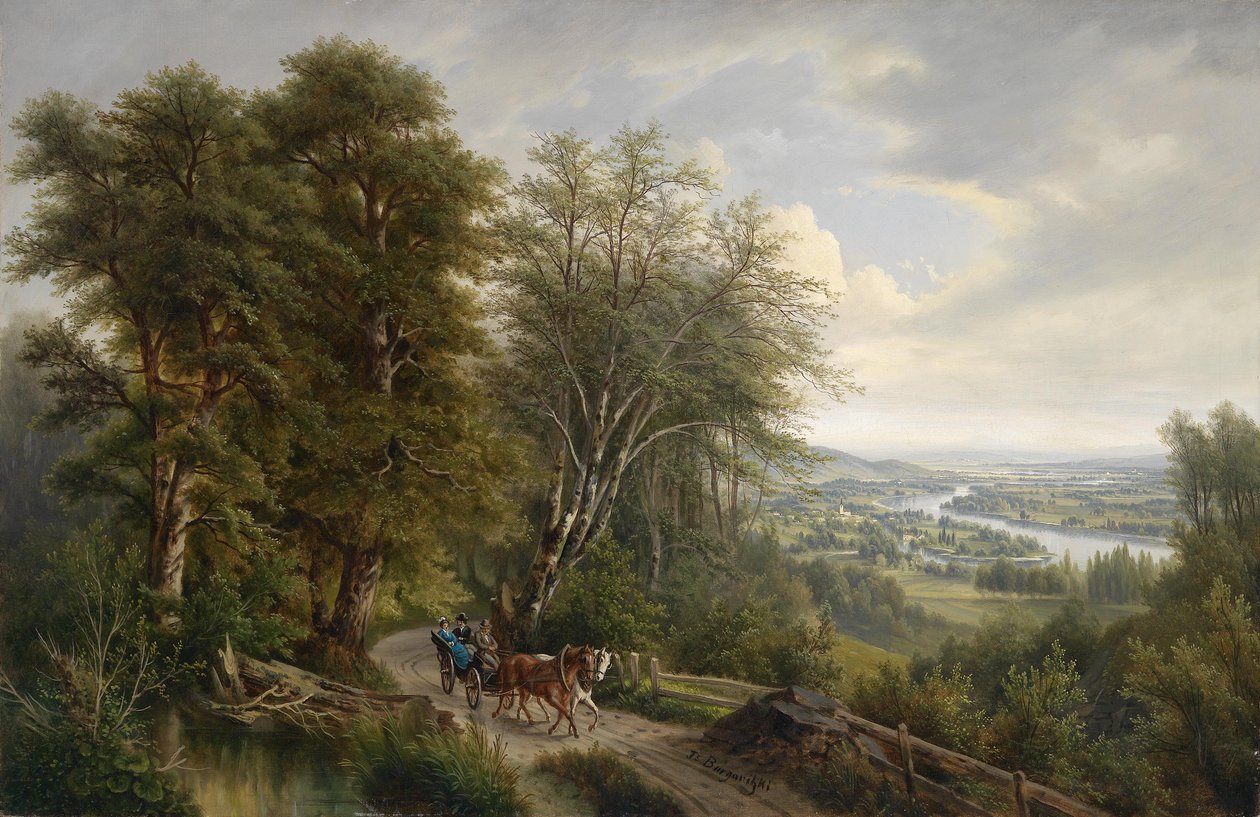 Große Donaulandschaft mit Blick auf Nußdorf tekijältä Josef Burgaritzky