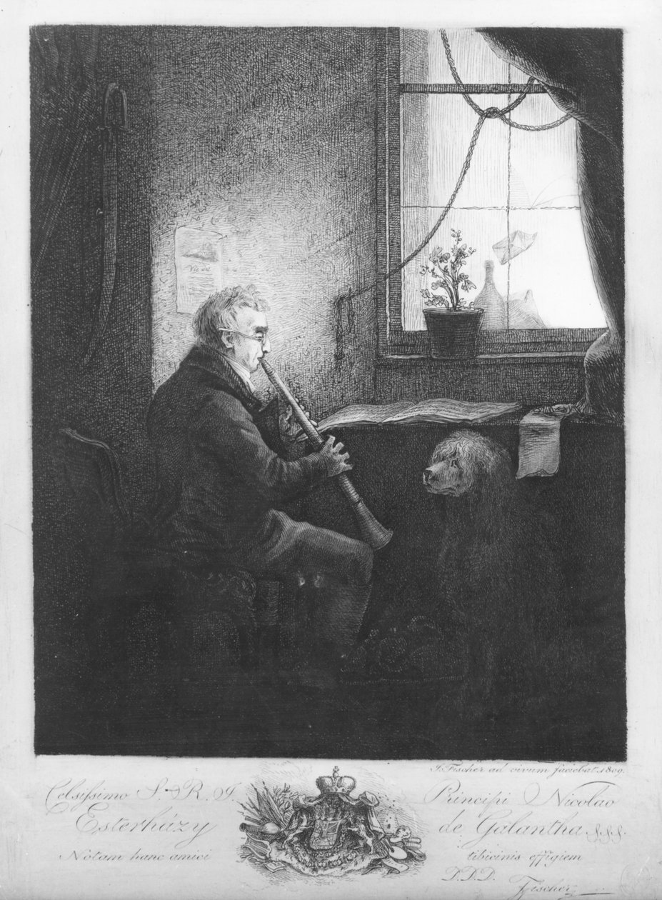 Duke Esterhazy soittaa klarinettia, 1809 tekijältä Josef Fischer