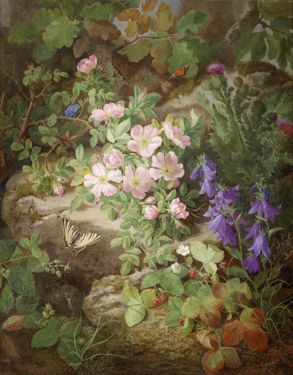 Großes Stillleben mit Alpenblumen tekijältä Josef Lauer