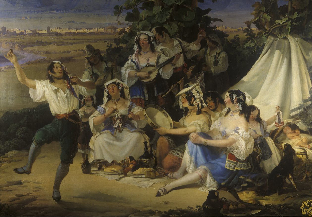 Torino, Monte Superga, 1850-luku (seinämaalaus) tekijältä Josef Matj Navrátil