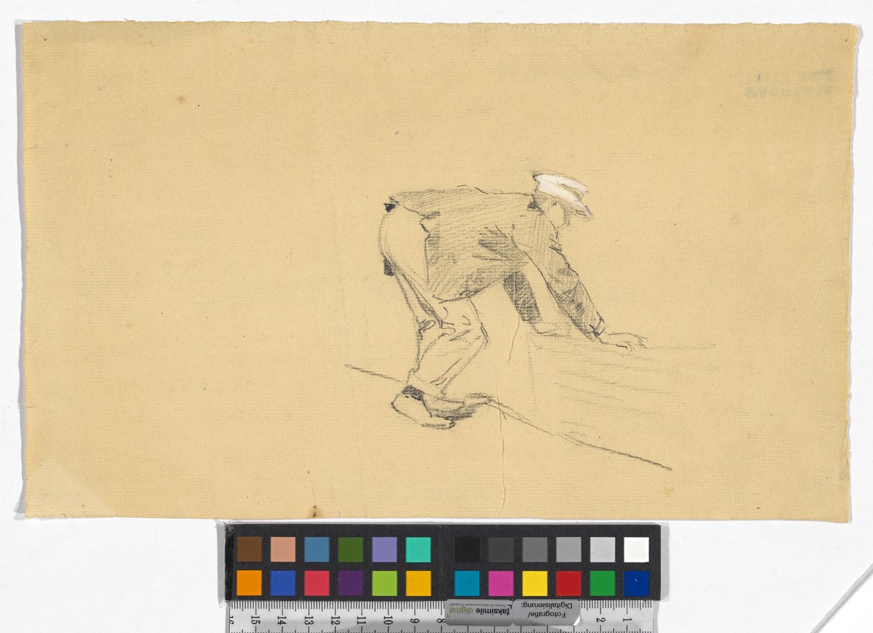 Studie eines Mannes mit Boot tekijältä Josef Engelhart