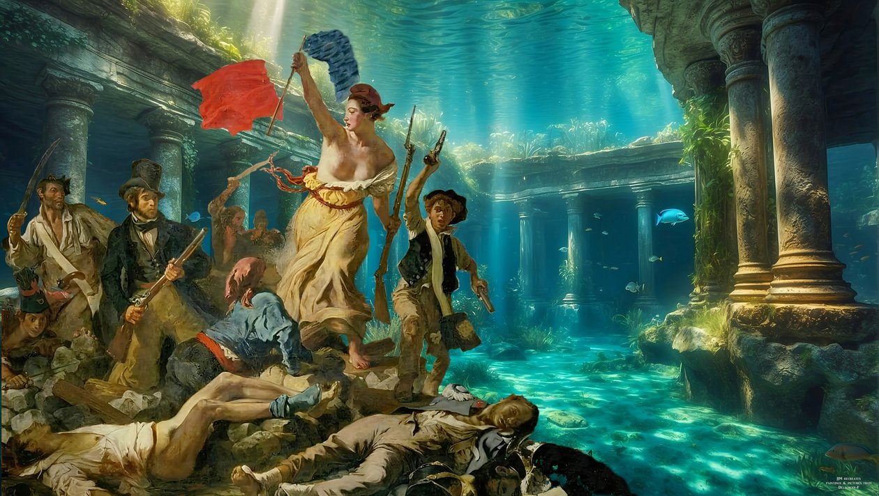 JJM-recreate_Delacroix_Vapaus ihmisille_veden alla tekijältä Josef Johann Michel