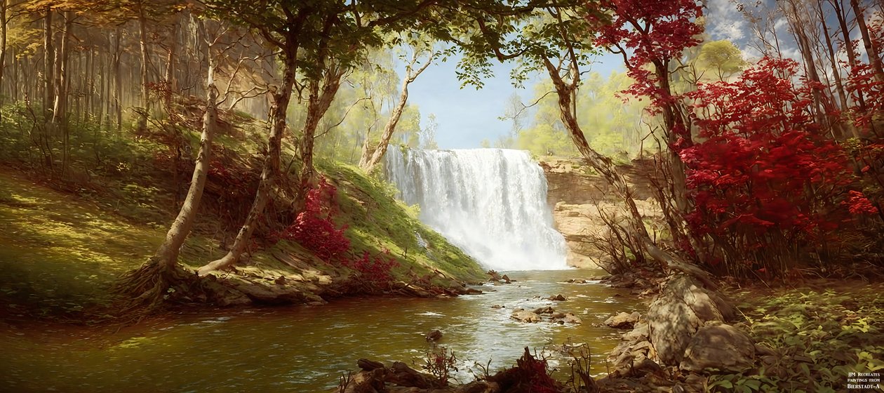 JJM luo Bierstadt-A: Minnehaha Fallsin uudelleen tekijältä Josef Johann Michel