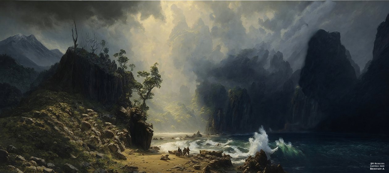 JJM luo uudelleen Bierstadt-A: Puget Soundin Tyynenmeren rannikolla tekijältä Josef Johann Michel