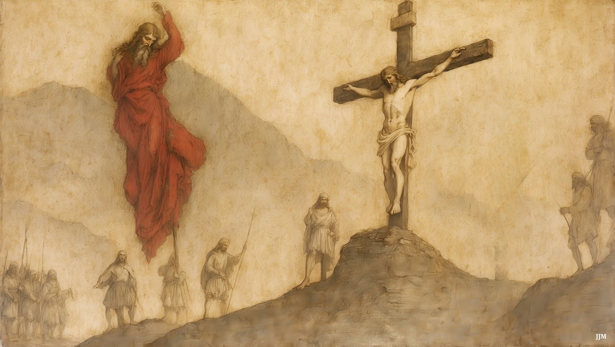 Jesus_Kreuzigung-Eli, Eli, lema sabachtani tekijältä Josef Johann Michel