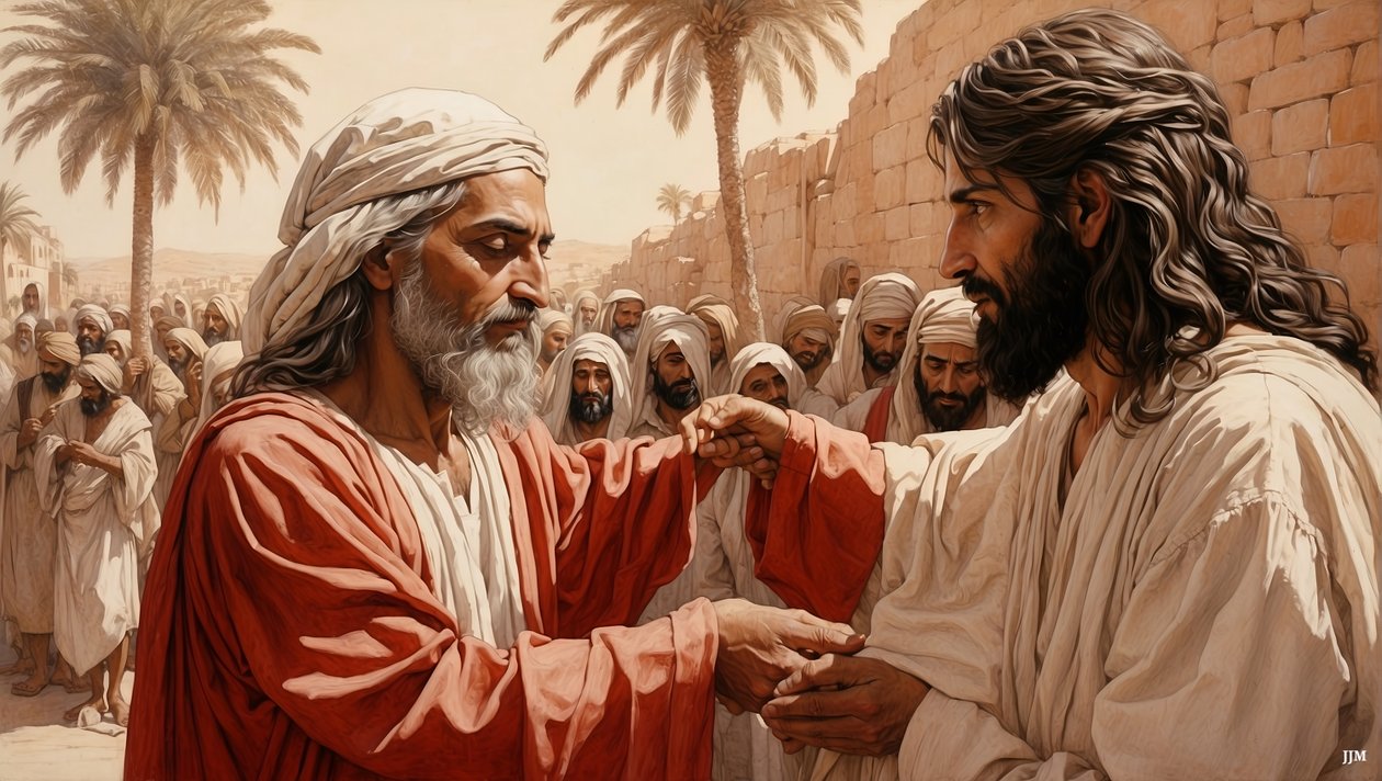 Jeesus parantaa sokean kerjäläisen_02 tekijältä Josef Johann Michel