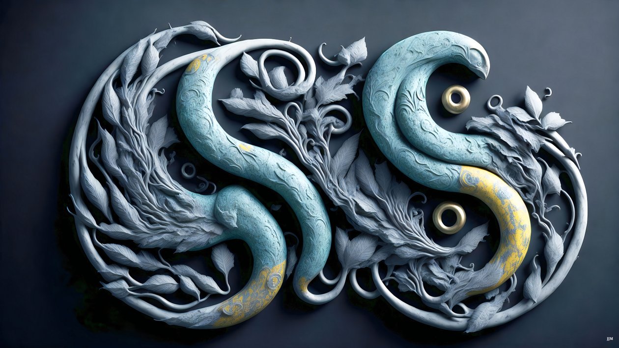 enkaustinen Feng Shui YIN JA YANG -konsepti _01 tekijältä Josef Johann Michel
