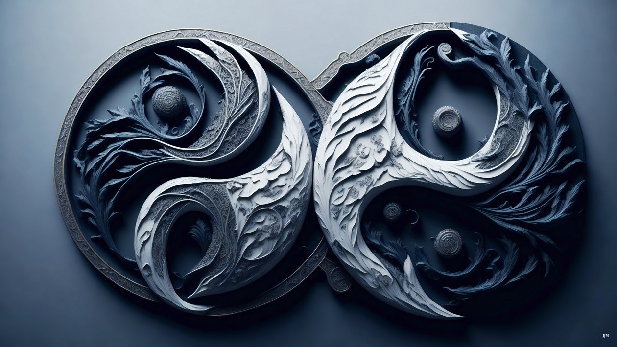enkaustinen Feng Shui YIN JA YANG -konsepti _05 tekijältä Josef Johann Michel
