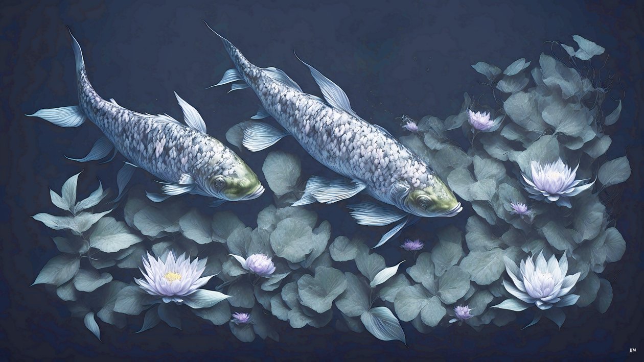 mustemaalaus: Koi-Karpfish_amethyst_01 tekijältä Josef Johann Michel