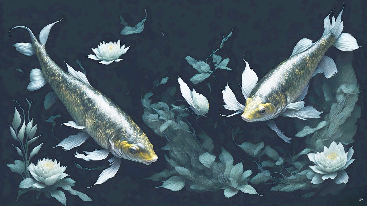 mustemaalaus: Koi-Karpfish_yellow_02 tekijältä Josef Johann Michel