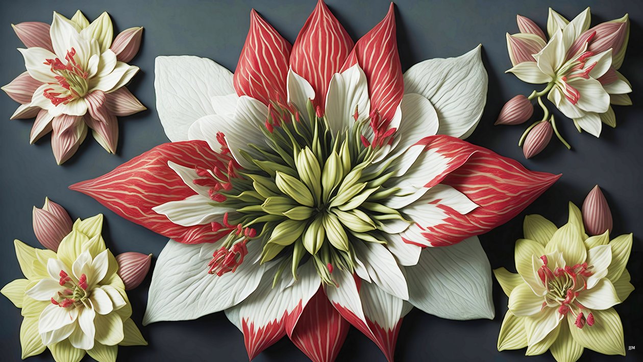 mandala: Amaryllis-elementit_02 tekijältä Josef Johann Michel