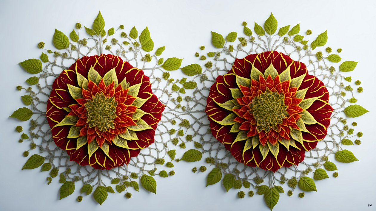 mandala: hibiscus-kukkaelementit_01 tekijältä Josef Johann Michel